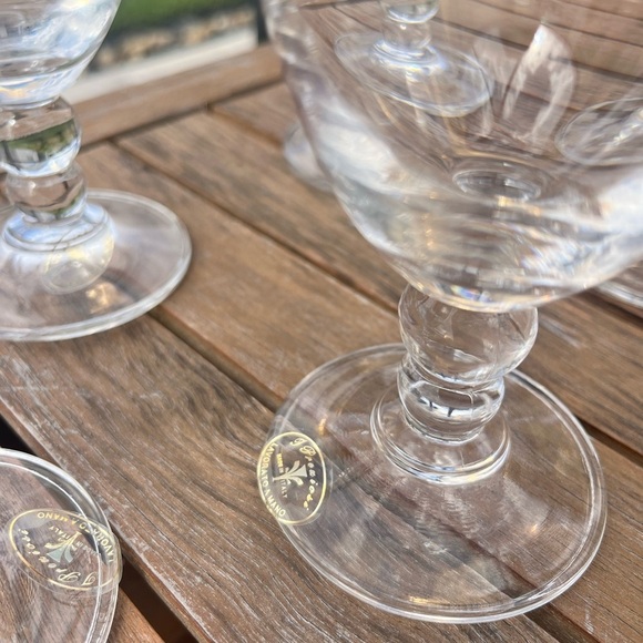 Vintage J Preziosi "Lavorato a Mano" Wine Glasses Gold Band Rim Set of 4 Italy - Picture 9 of 13